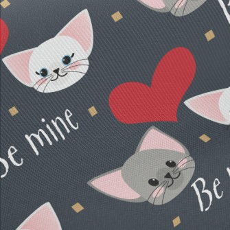 Loving Cat Couple Midweight Cotton Poplin