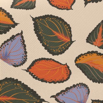 Fantasy Bicolor Leaves Midweight Cotton Poplin