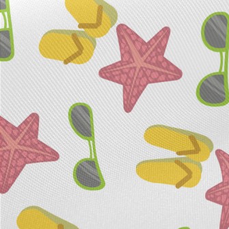 Beach Shoes Glasses Starfish Midweight Cotton Poplin