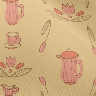 Old-fashioned Kettle And Flowe Chiffon