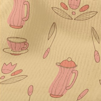 Old-fashioned Kettle And Flowe Terry