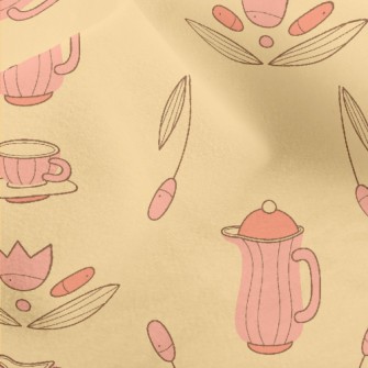 Old-fashioned Kettle And Flowe Micro Fleece