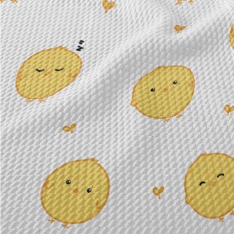 Round Yellow Chick Birdseye Piqué