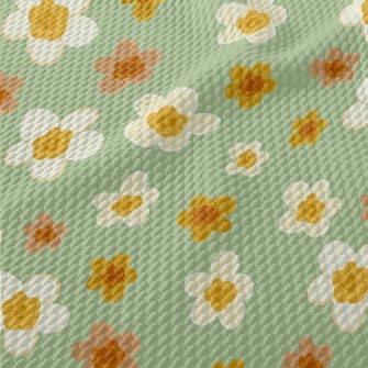 Vector Beautiful Flowers Birdseye Piqué