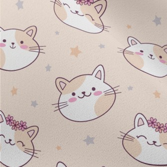 Happy Cat Wearing A Wreath Chiffon