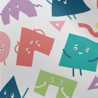 Brightly Colored Smiley Shapes Chiffon