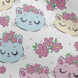 Cat With Closed Eyes And Wreat Chiffon