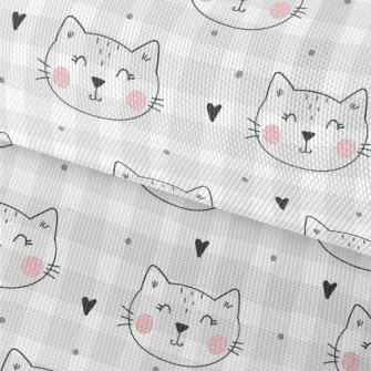 Smiling Cat With Simple Lines Waterproof Oxford