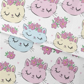 Cat With Closed Eyes And Wreat Waterproof Oxford