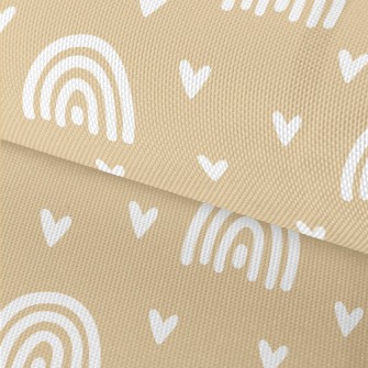 White Rainbow And Love Heart Waterproof Oxford
