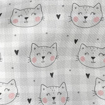 Smiling Cat With Simple Lines Waterproof Canvas