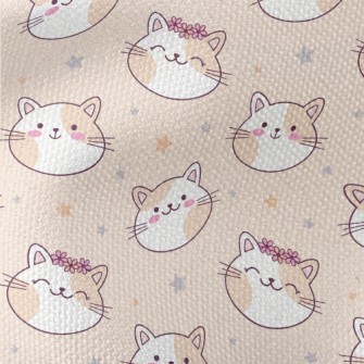 Happy Cat Wearing A Wreath Waterproof Canvas