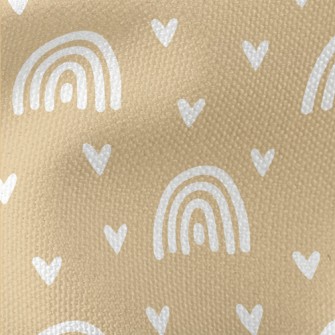 White Rainbow And Love Heart Waterproof Canvas