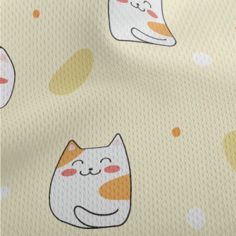 Cute Smiling Cat Athletic Mesh Flat Back
