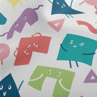 Brightly Colored Smiley Shapes Athletic Mesh Flat Back