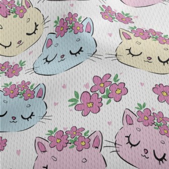 Cat With Closed Eyes And Wreat Athletic Mesh Flat Back