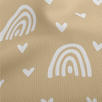 White Rainbow And Love Heart Athletic Mesh Flat Back