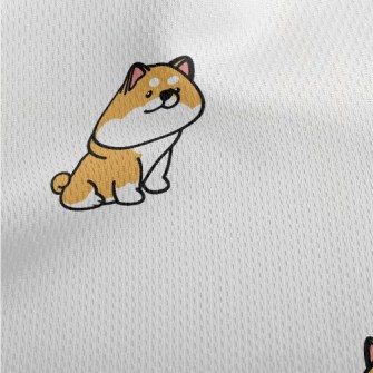 Cute Round Shiba Inu Athletic Mesh Flat Back