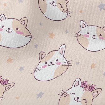 Happy Cat Wearing A Wreath Terry