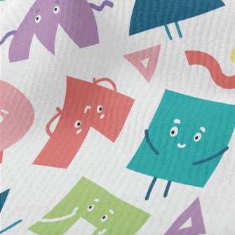 Brightly Colored Smiley Shapes Terry