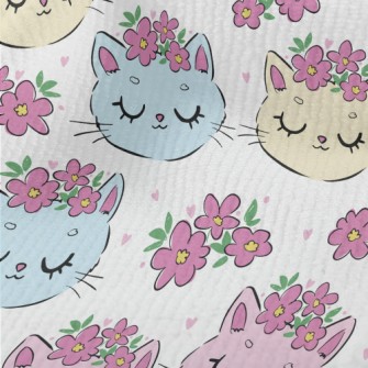 Cat With Closed Eyes And Wreat Terry