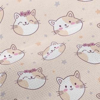 Happy Cat Wearing A Wreath Performance Linen