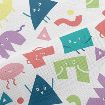 Brightly Colored Smiley Shapes Performance Linen