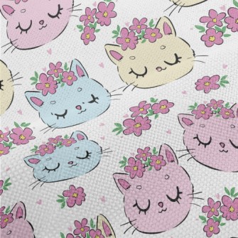 Cat With Closed Eyes And Wreat Performance Linen