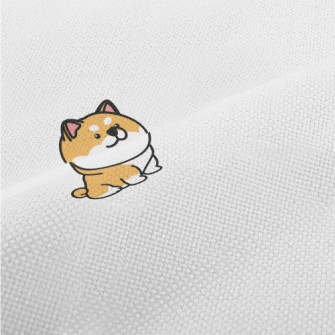 Cute Round Shiba Inu Performance Linen