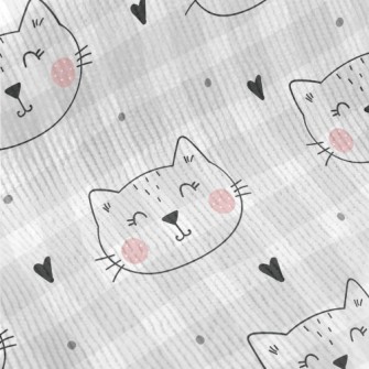 Smiling Cat With Simple Lines Standard Corduroy