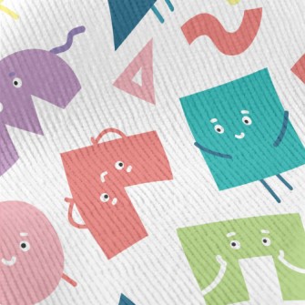 Brightly Colored Smiley Shapes Standard Corduroy