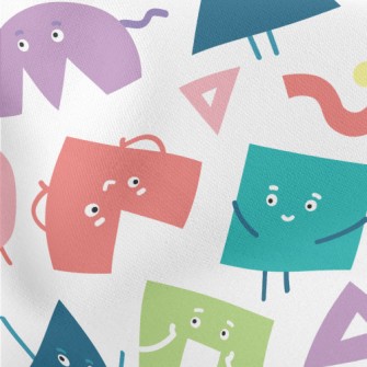 Brightly Colored Smiley Shapes Stretch Ponte