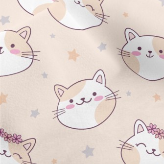 Happy Cat Wearing A Wreath Micro Fleece