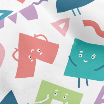 Brightly Colored Smiley Shapes Micro Fleece