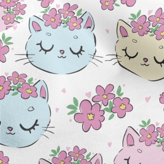 Cat With Closed Eyes And Wreat Micro Fleece