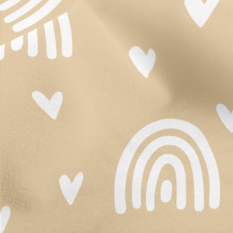White Rainbow And Love Heart Micro Fleece
