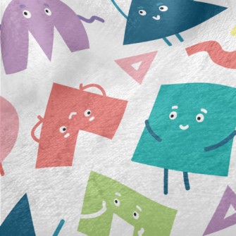 Brightly Colored Smiley Shapes Minky