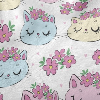 Cat With Closed Eyes And Wreat Minky