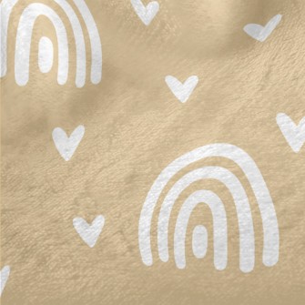 White Rainbow And Love Heart Minky