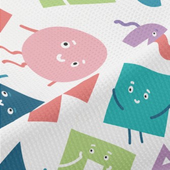Brightly Colored Smiley Shapes Piqué