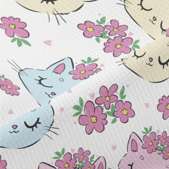 Cat With Closed Eyes And Wreat Piqué