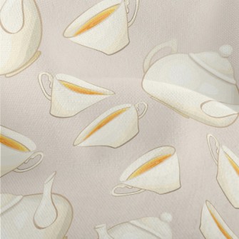 Hand Painted Porcelain Teapot  Lightweight Performance Linen