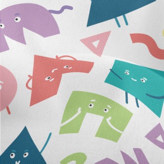 Brightly Colored Smiley Shapes Lightweight Performance Linen