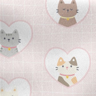 Cats In Love Jersey Backed Fleece