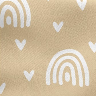 White Rainbow And Love Heart Jersey Backed Fleece