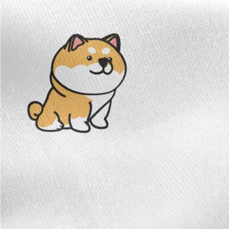 Cute Round Shiba Inu Jersey Backed Fleece