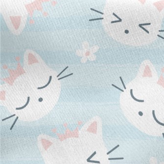 Cat Wearing A Pink Crown Jersey Backed Fleece