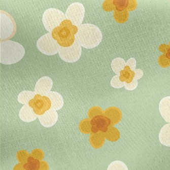 Vector Beautiful Flowers Jersey Backed Fleece