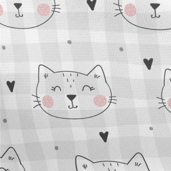 Smiling Cat With Simple Lines Pongee