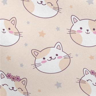 Happy Cat Wearing A Wreath Pongee